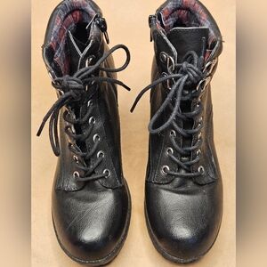 Call It Spring Black combat-style ankle boots. Size 7